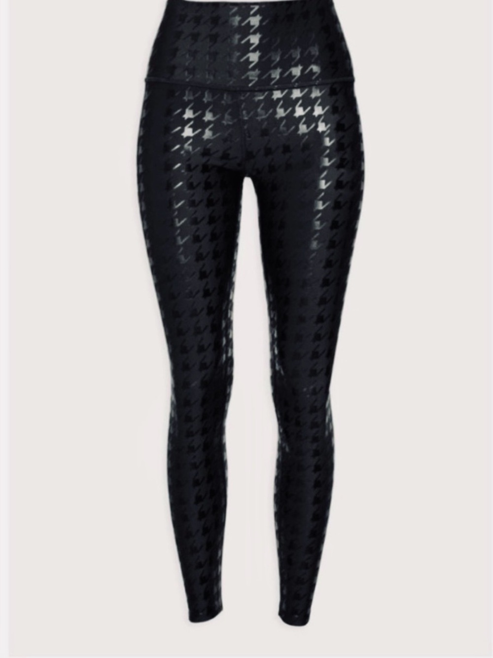 Lululemon Peloton Limited Edition NWOT Shiny Black Houndstooth High-Waist Leggin